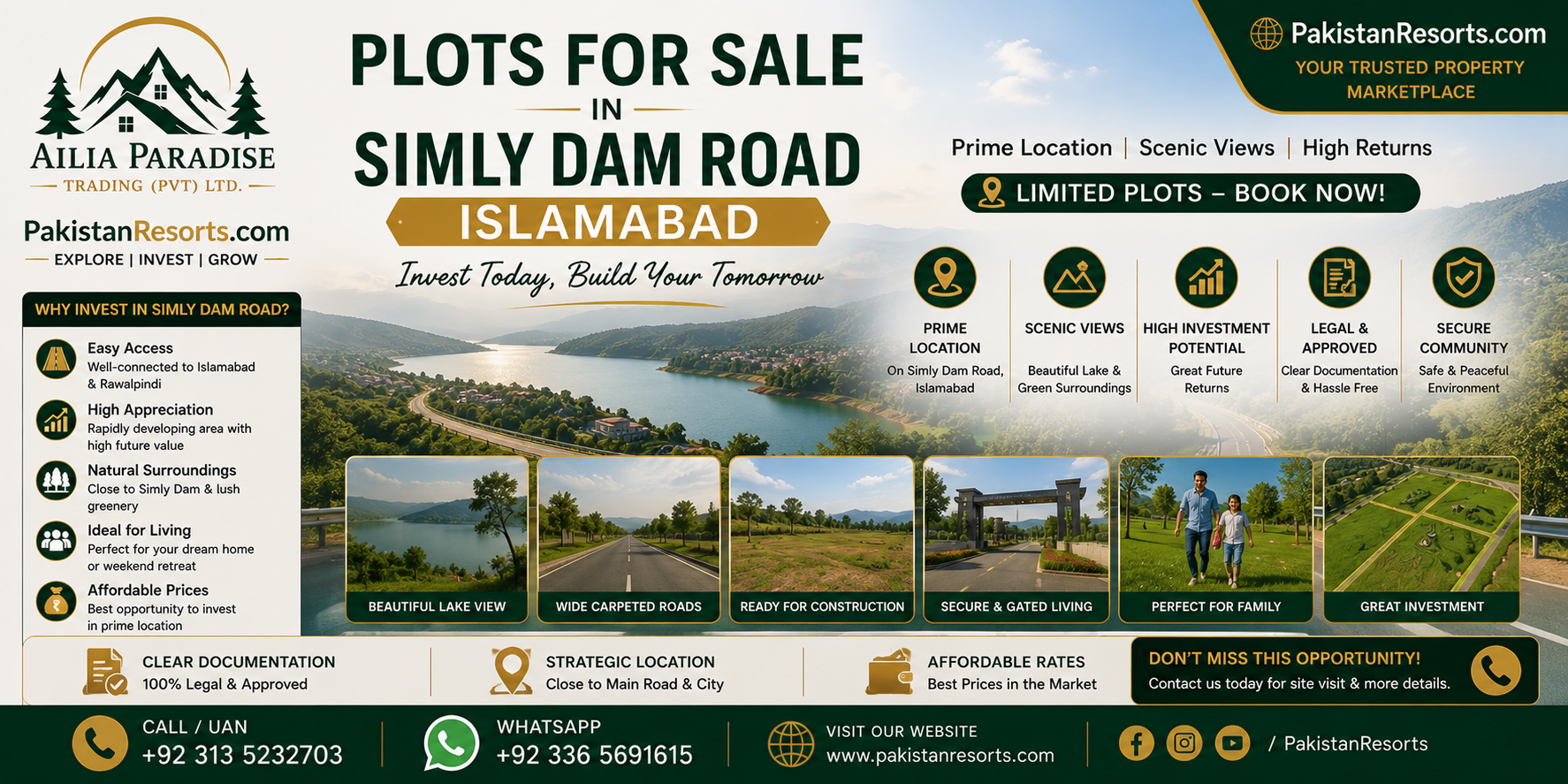 Plots for sale in Simly Dam Road Islamabad by Ailia Paradise